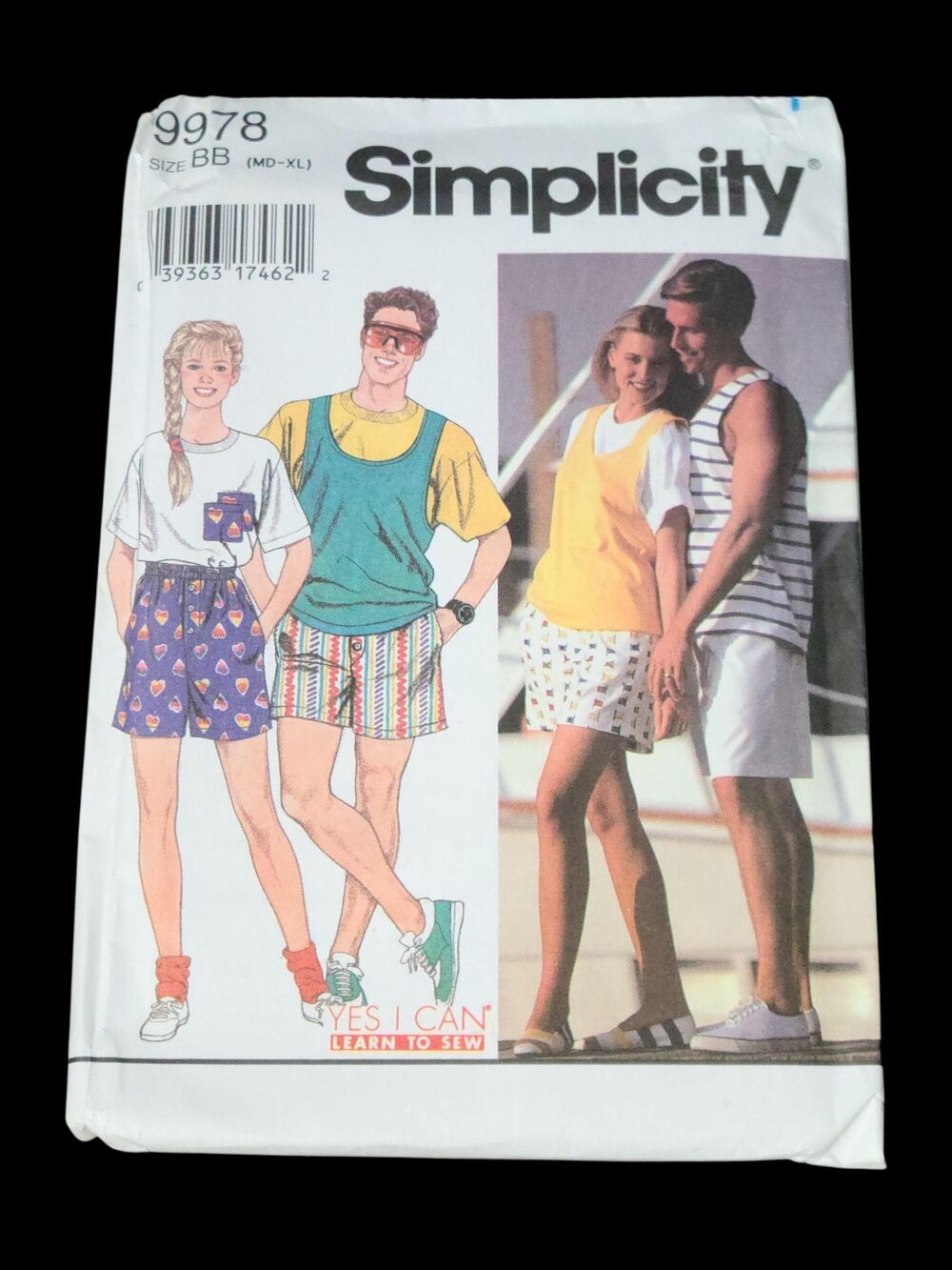 Vtg Simplicity Pattern 9978 Unisex Men Women Teen Boy Girl Size MD-XL Shorts Top